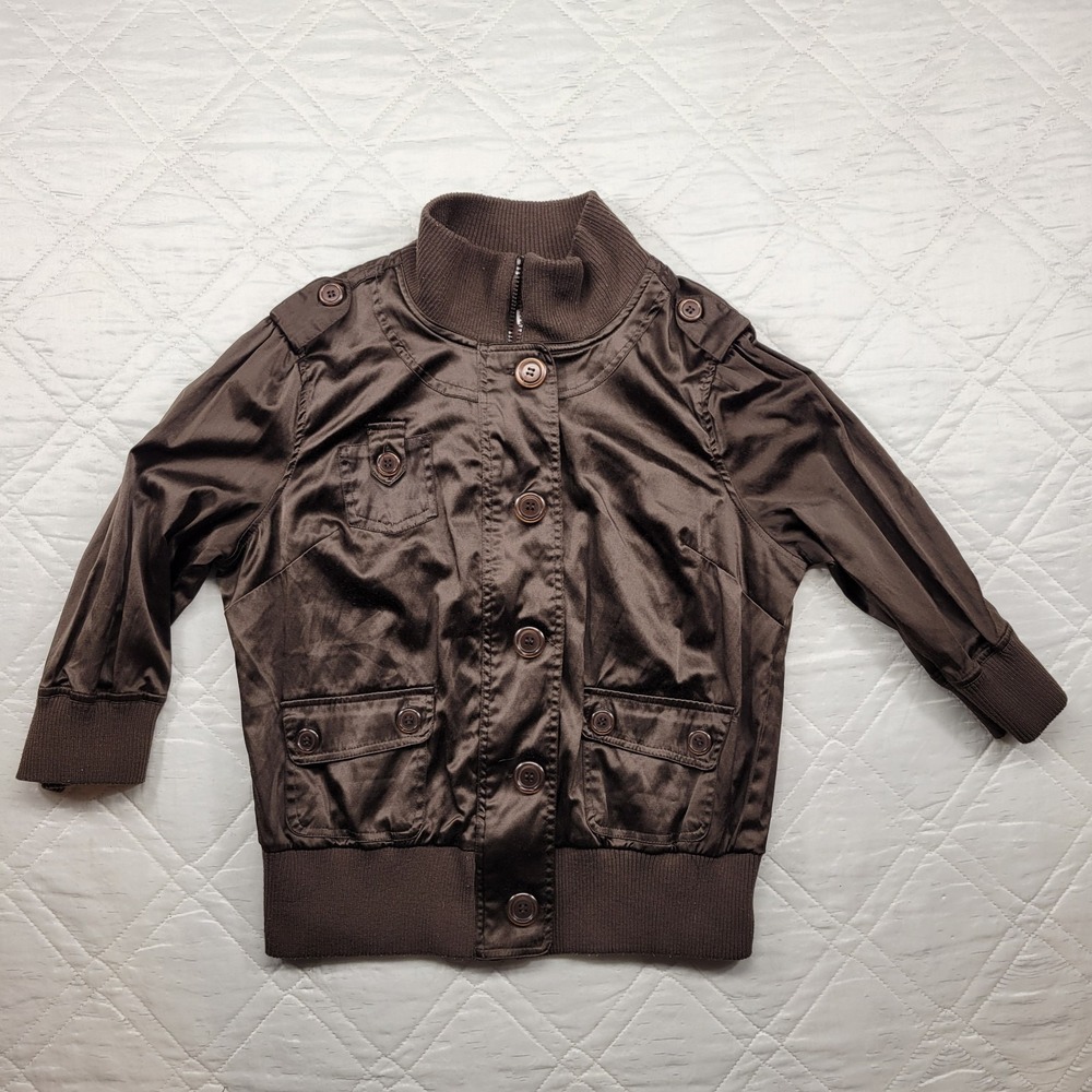 dots girls brown bomber jacket size‎ L